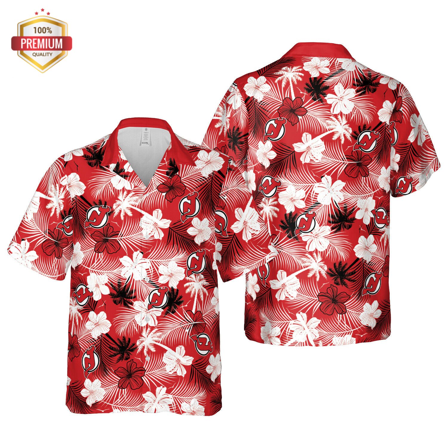 New Jersey Devils Hawaii Floral Pattern Shirt, Hawaiian Beach Shirt ...