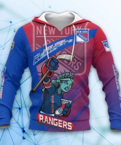 New York Rangers Hockey Mascot 3D All Over Print Hoodie and Zip-up