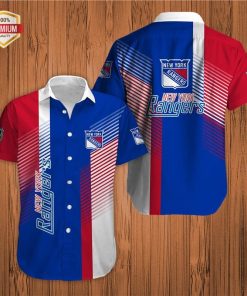New York Rangers Short Sleeve Button Up Shirt