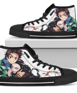 Nezuko And Tanjiro Demon Slayer High Top Shoes