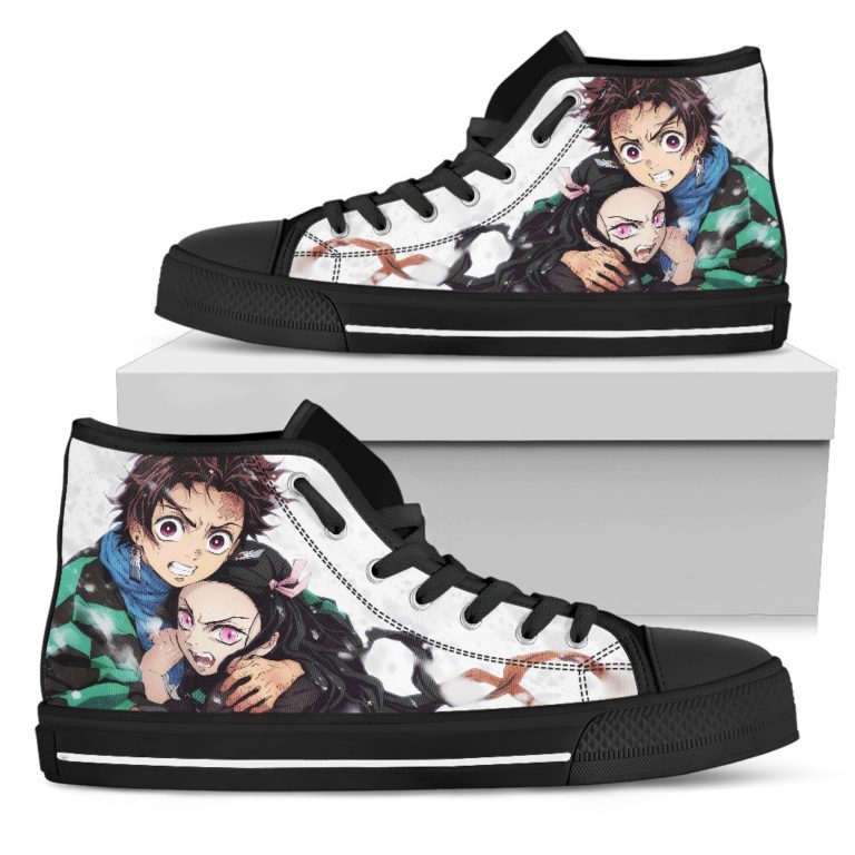 Nezuko And Tanjiro Demon Slayer High Top Shoes