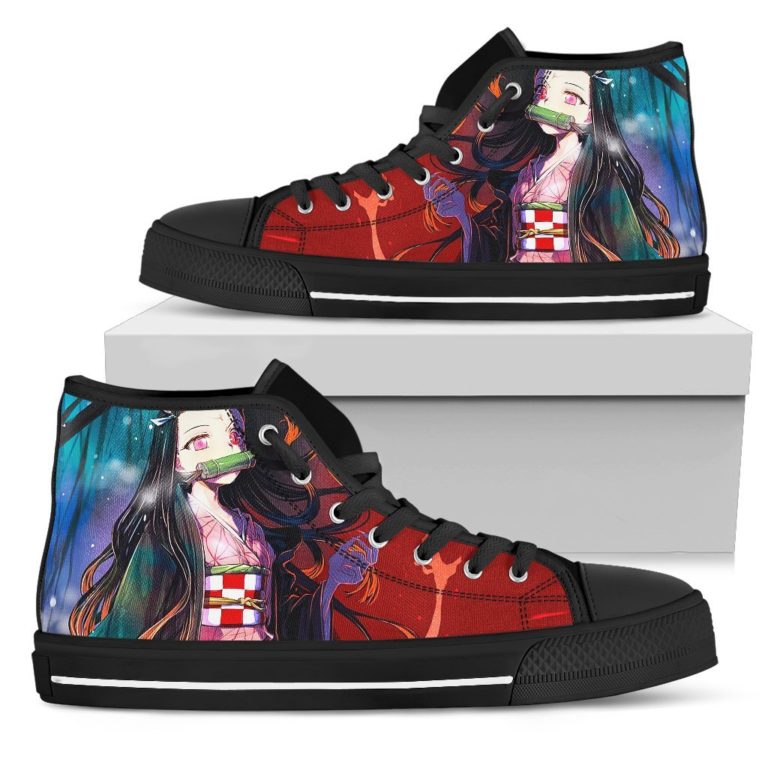 Nezuko Demon Slayer 3d Print High Top Canvas Shoes - RobinPlaceFabrics