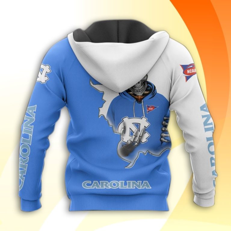 North Carolina Tar Heels Skull 3d All Over Print Hoodie And Zip-Up