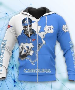 North Carolina Tar Heels Skull 3d All Over Print Hoodie And Zip-Up