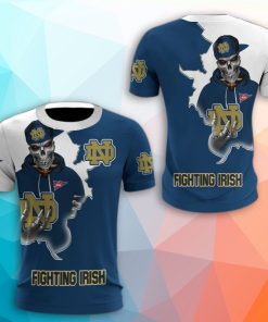 Notre Dame Fighting Irish Skull 3D Print T-Shirt