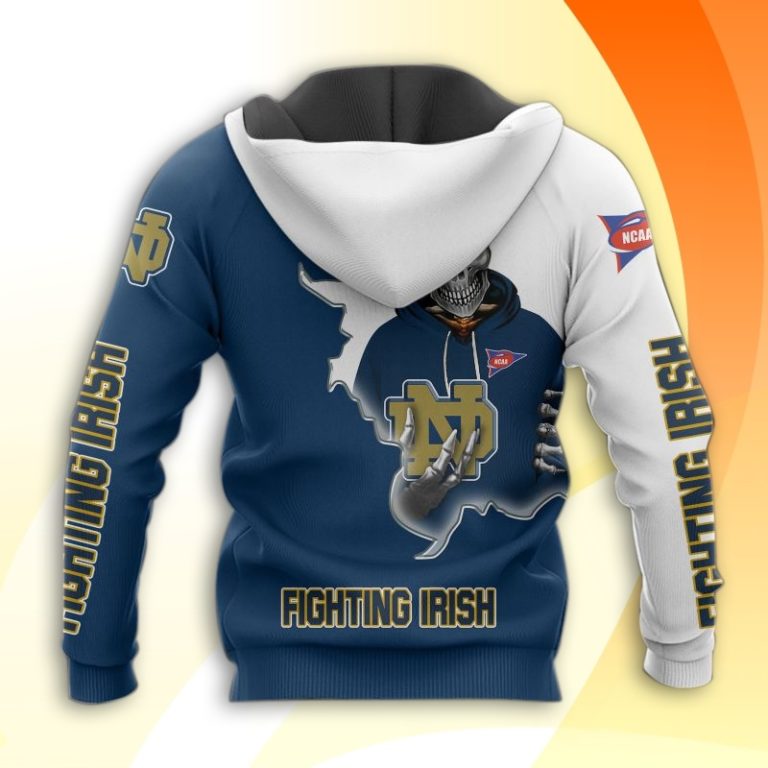 Notre Dame Fighting Irish Skull 3D All Over Print Hoodie and Zip-up
