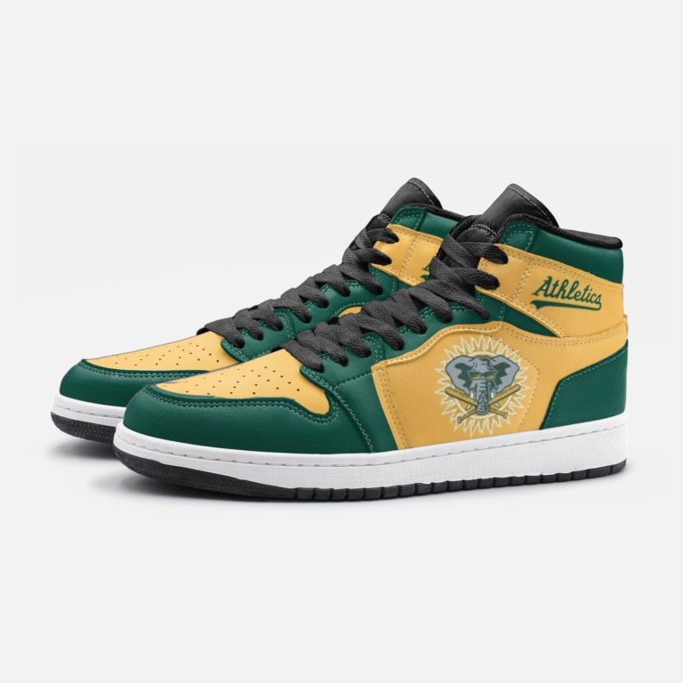 Oakland Athletics Team Custom Jordan 1 High Sneakers