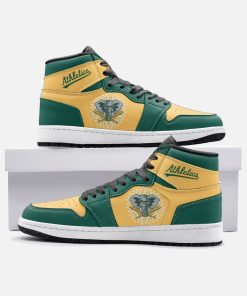 Oakland Athletics Team Custom Jordan 1 High Sneakers Oakland Athletics Team Custom Jordan 1 High Sneakers