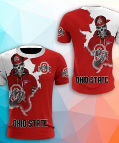 Ohio State Buckeyes Skull 3D Print T-Shirt