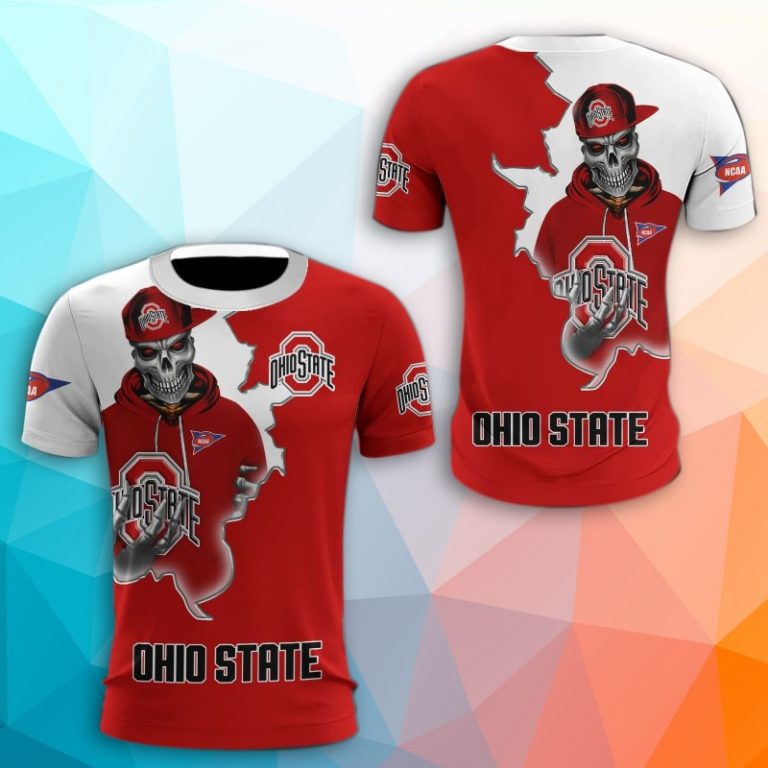 Ohio State Buckeyes Skull 3D Print T-Shirt