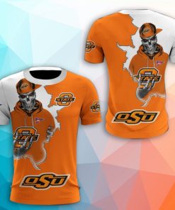 Oklahoma State Cowboys Skull 3D Print T-Shirt