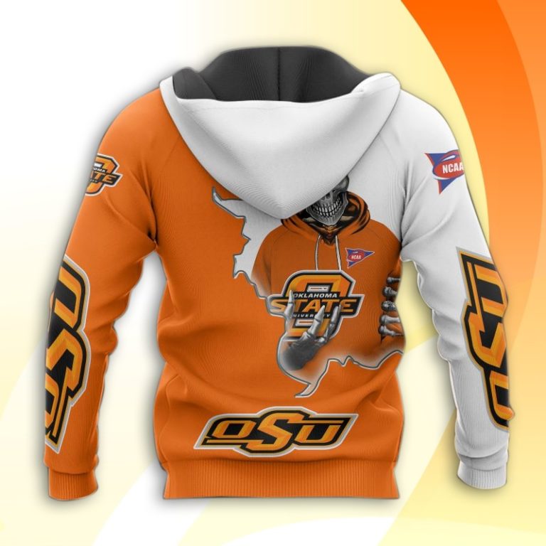 Oklahoma State Cowboys Skull 3D All Over Print Hoodie and Zip-up