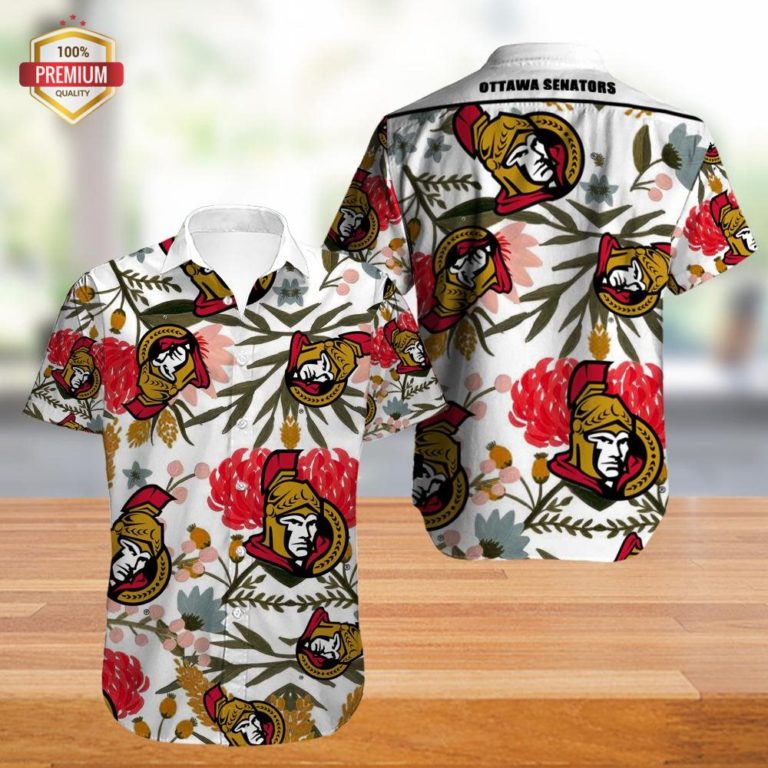 Ottawa Senators Hawaiian Shirt, Hawaiian Beach Shirt Short Sleeve