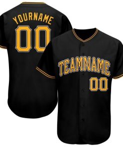 Personalized Black Gold Baseball Jersey Personalized Black Gold Baseball Jersey