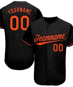 Personalized Black Orange Baseball Jersey Personalized Black Orange Baseball Jersey