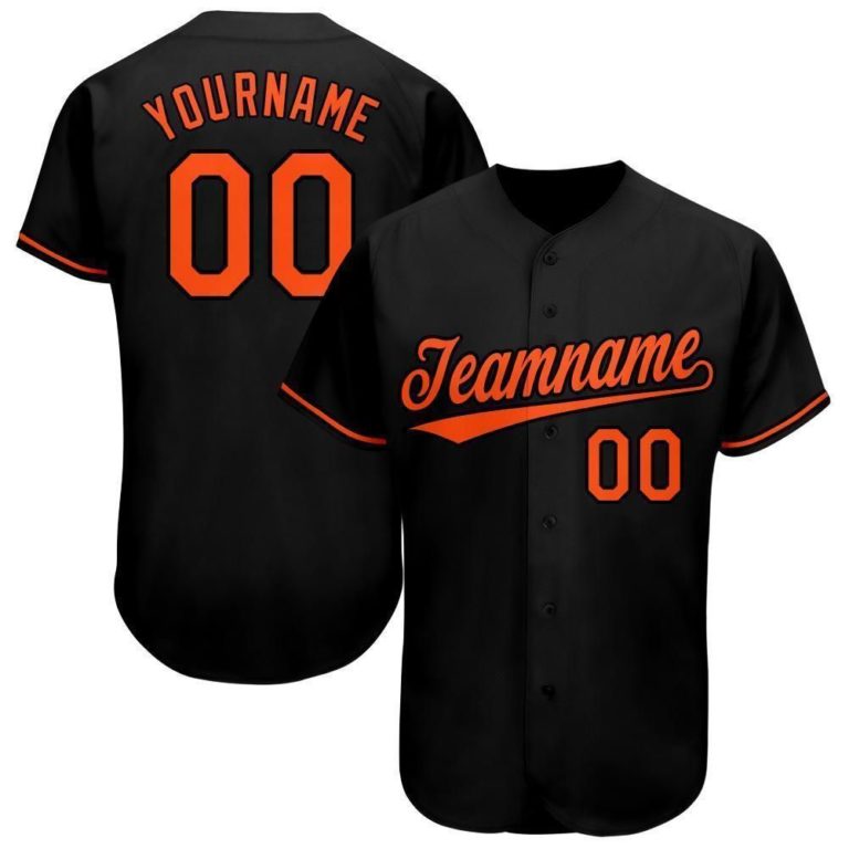Personalized Black Orange Baseball Jersey