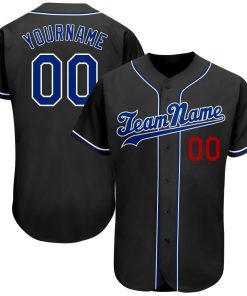 Personalized Black Royal-Red Baseball Jersey Personalized Black Royal-Red Baseball Jersey