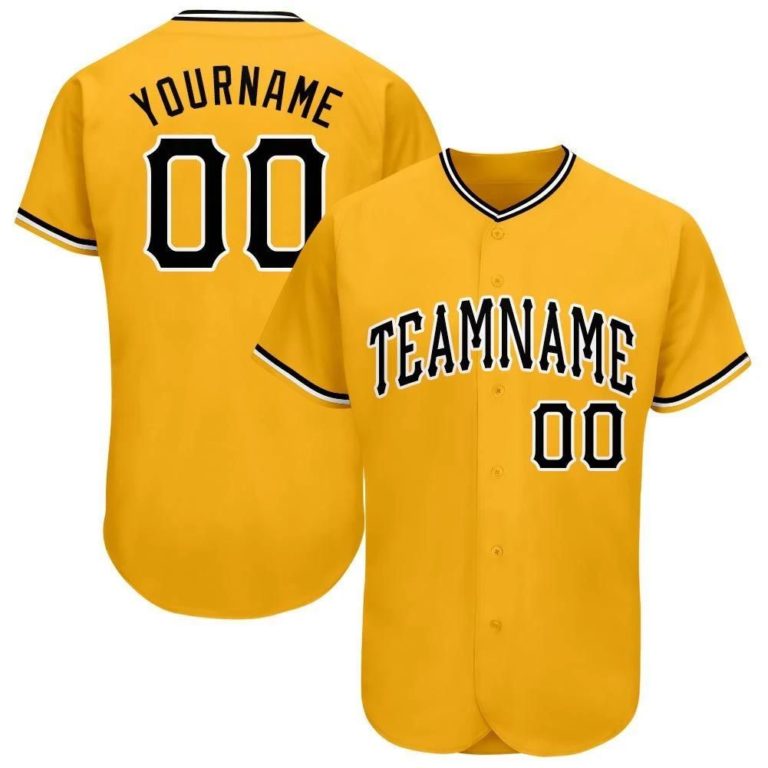 Personalized Gold Black-White Baseball Jersey