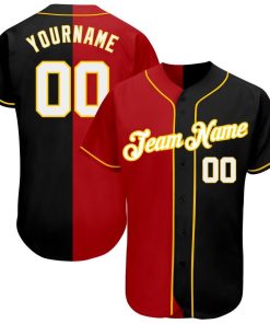 Personalized Red-Black Baseball Jersey