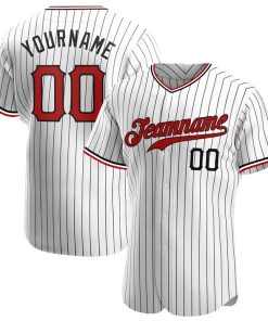 Personalized White Black Strip Baseball Jersey