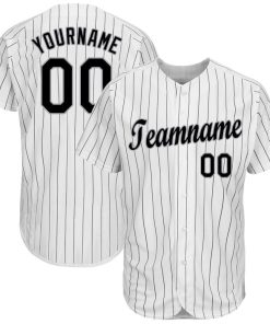 Personalized White Black Strip Grey Baseball Jersey
