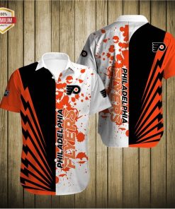 Philadelphia Flyers Team AOP Short Sleeve Button Shirt Philadelphia Flyers Team AOP Short Sleeve Button Shirt