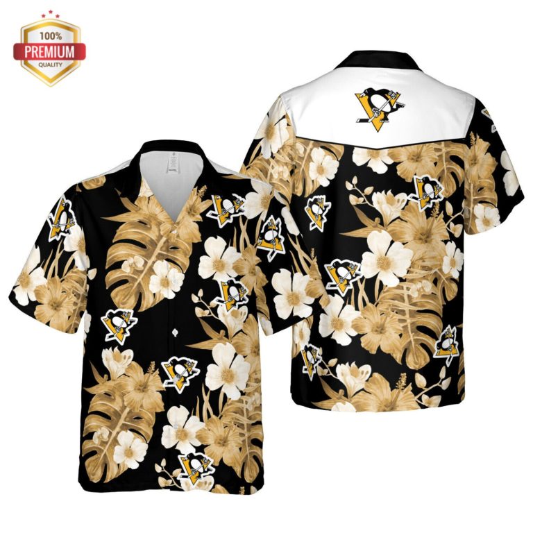 Pittsburgh Penguins Hawaii Floral, Hawaiian Beach Shirt Short Sleeve