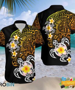 Polynesian Golden Maori Tattoo Hawaiian Shirt