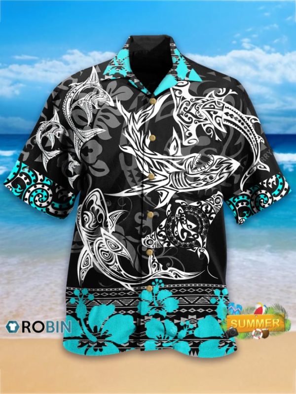 Polynesian Shark Hawaii Shirt Aloha Shirt
