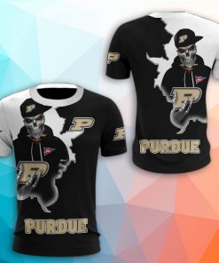 Purdue Boilermakers Skull 3D Print T-Shirt