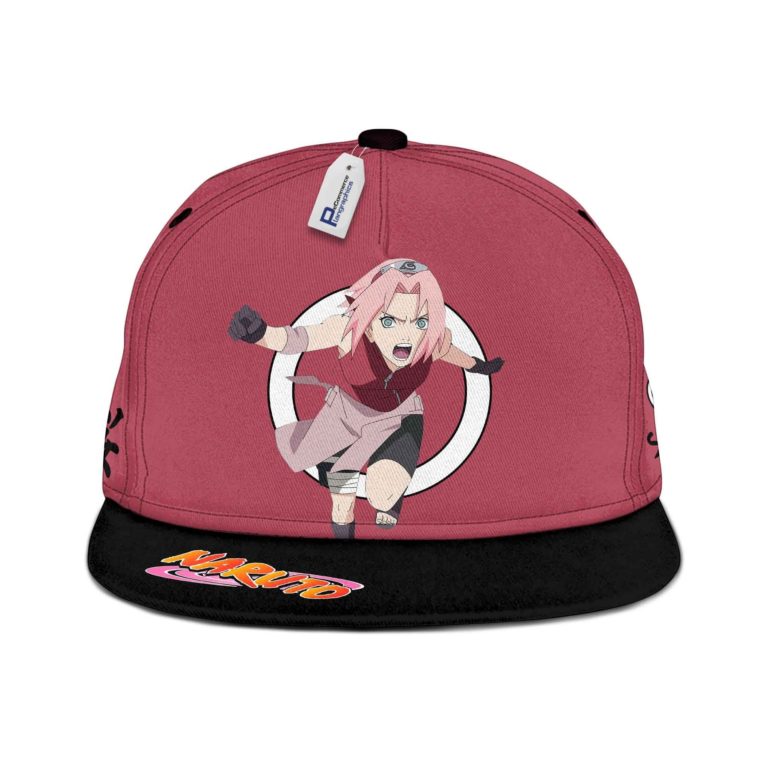 Sakura Haruno Snapback Hat Custom Seal Naruto Anime Hat