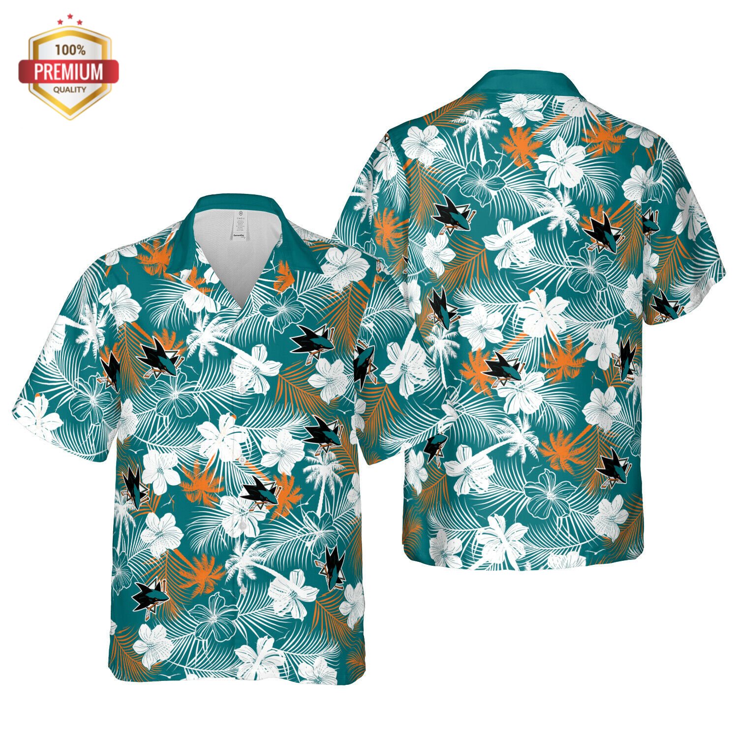 San Jose Sharks Hawaii Floral Pattern Shirt, Hawaiian Beach Shirt Short ...