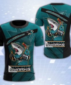 San Jose Sharks Mascot 3D Print T-Shirt
