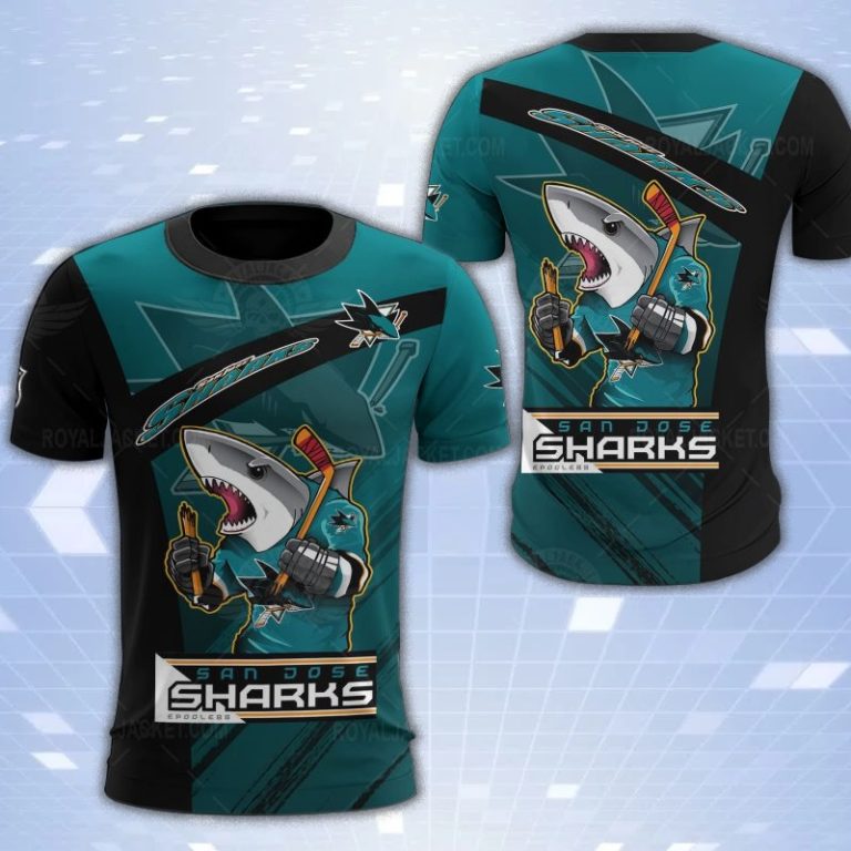 San Jose Sharks Mascot 3D Print T-Shirt