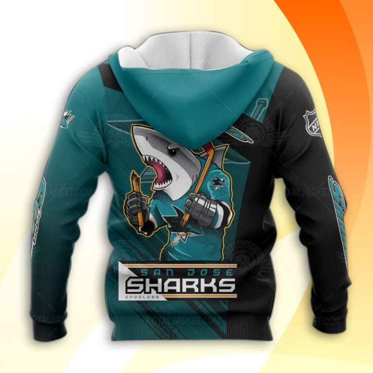 San Jose Sharks Hockey Mascot 3D All Over Print Hoodie and Zip-up