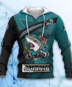 San Jose Sharks Hockey Mascot 3D All Over Print Hoodie and Zip-up