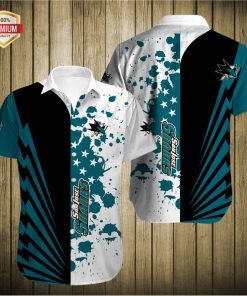 San Jose Sharks Short Sleeve Button Up Shirt