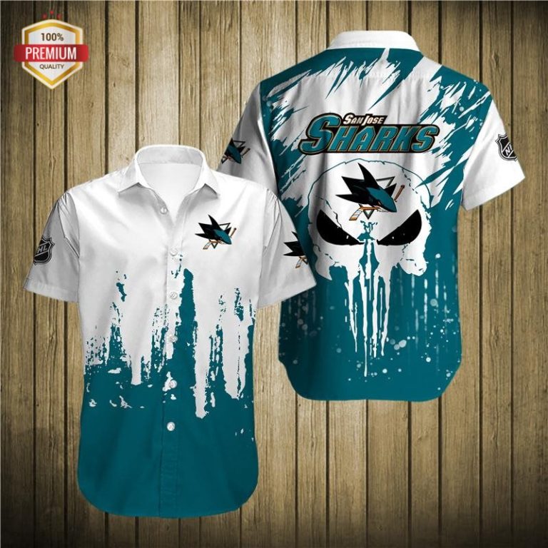 San Jose Sharks Team AOP Short Sleeve Button Shirt