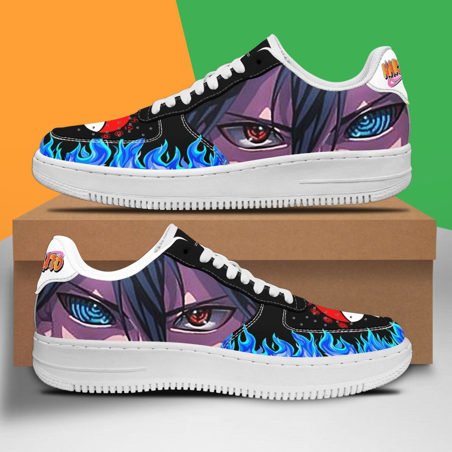 Sasuke Eyes Naruto Anime Custom Air Force 1 Shoes - RobinPlaceFabrics