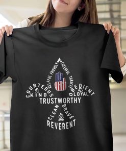 Scouting Gift Us America Flag Scout Law T-Shirt Scouting Gift Us America Flag Scout Law T-Shirt
