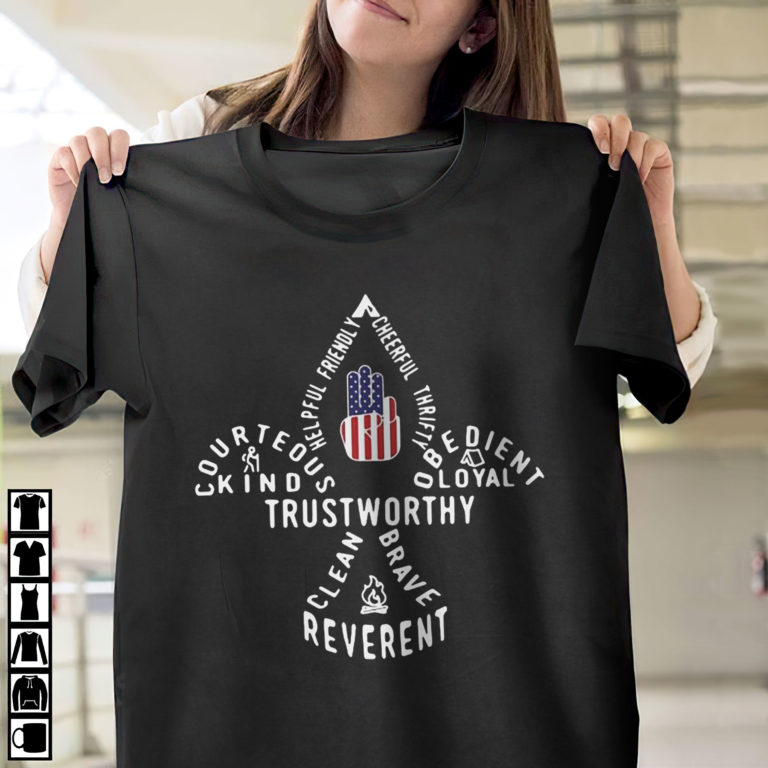 Scouting Gift Us America Flag Scout Law T-Shirt