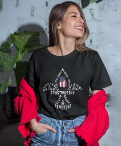 Scouting Gift Us America Flag Scout Law T-Shirt Scouting Gift Us America Flag Scout Law T-Shirt