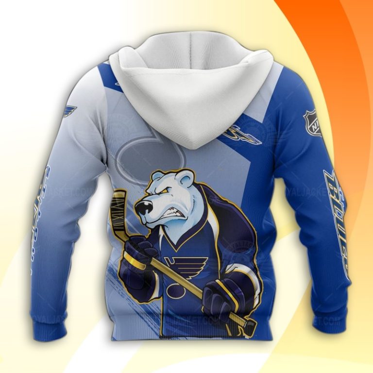St Louis Blues Hockey Mascot 3D All Over Print Hoodie and Zip-up