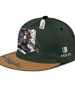 Survey Corp Eren Snapback Hat Custom Attack On Titan Anime Hat