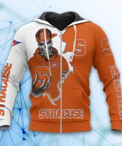 Syracuse Orange Skull 3d All Over Print Hoodie And Zip-Up