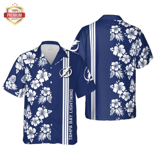 Tampa Bay Lightning Hawaii Floral Pattern Shirt, Hawaiian Beach Shirt Short Sleeve