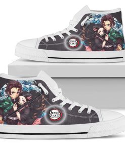 Tanjiro And Nezuko 3d Print Canvas High Top Shoes