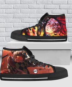 Tanjiro Fire Breathing Canvas High Top Shoes