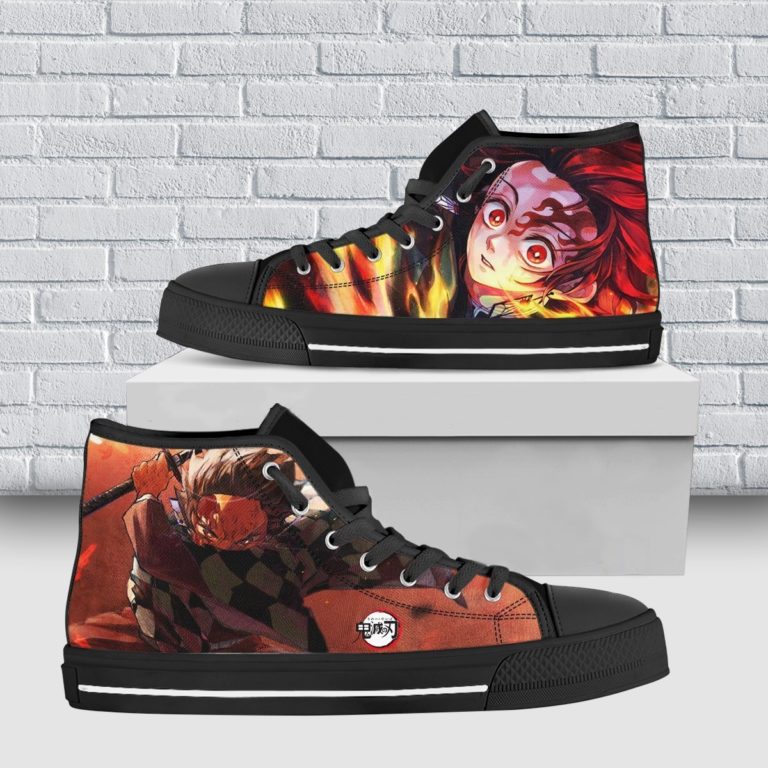 Tanjiro Fire Breathing Canvas High Top Shoes