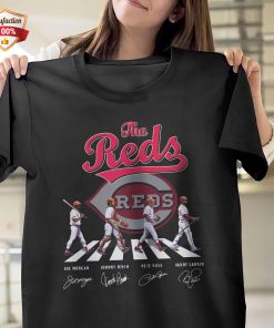 The Reds Abbey Road Signatures, Joe Morgan, Johnny Bench, Pete Rose, Barry Larkin T-Shirt